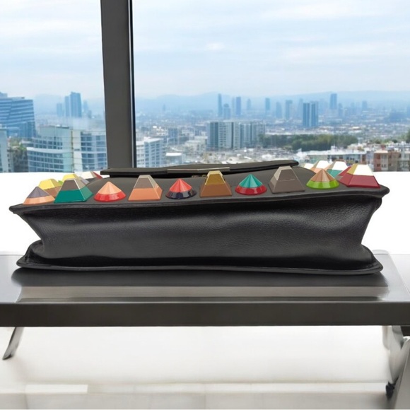 FENDI Vitello Dolce Studded 2 Jours Clutch 😍🔥 - Picture 5 of 12